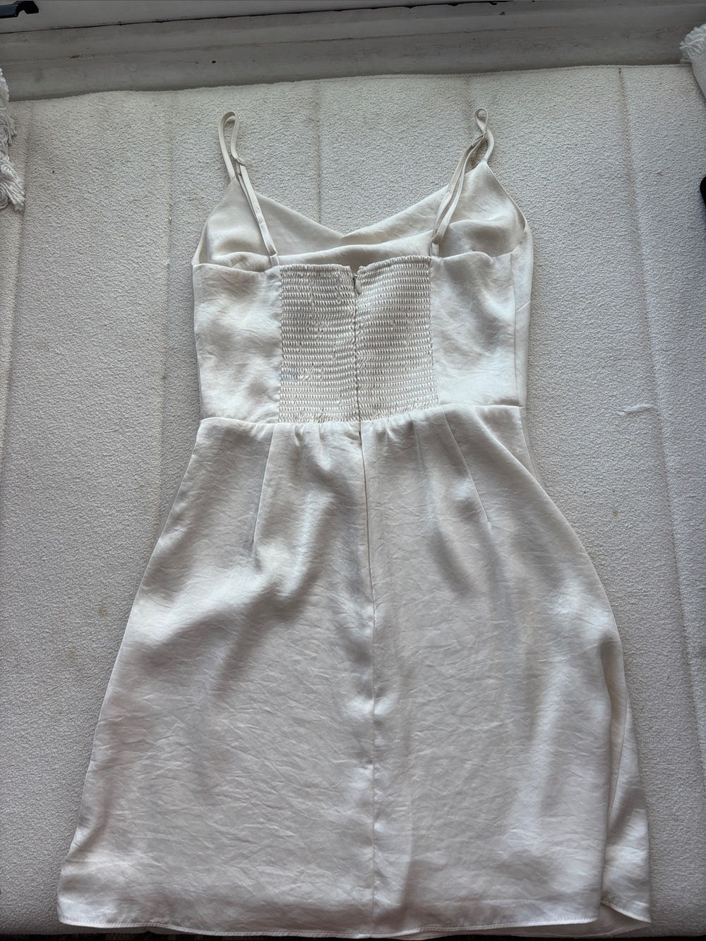 Aritzia Ivory Satin Mini Dress - Picture 3 of 3